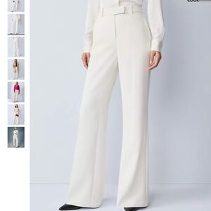 Ann Taylor Cream Wide-Leg Pants